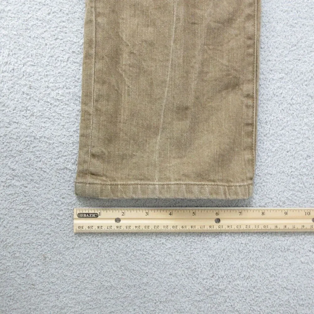 Ralph Lauren LRL Pants Womens 10P Classic Straight Beige Denim Stretch 32x29